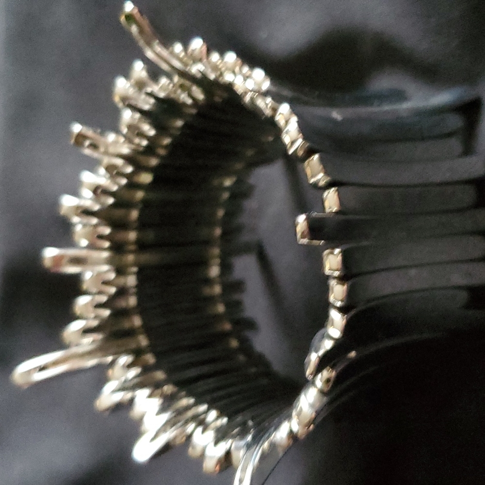 Women's Silvertone Goddess Cuff Bracelet - Stretch - Picture 3 of 4